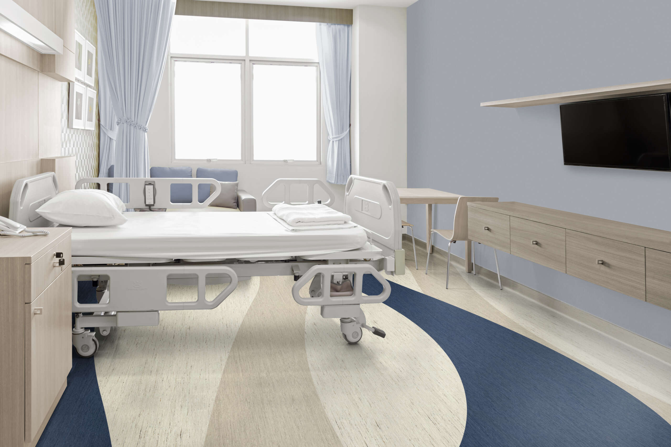 piso hospitalario, línea iQ Optima